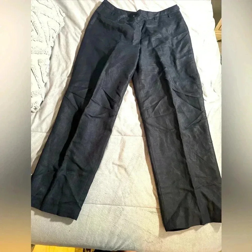 Pantology linen blend black  women’s dress pants size 14